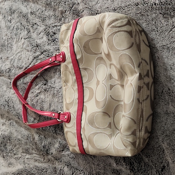 Coach Canvas and Silver shoulder bag with Pink accents - Picture 2 of 6